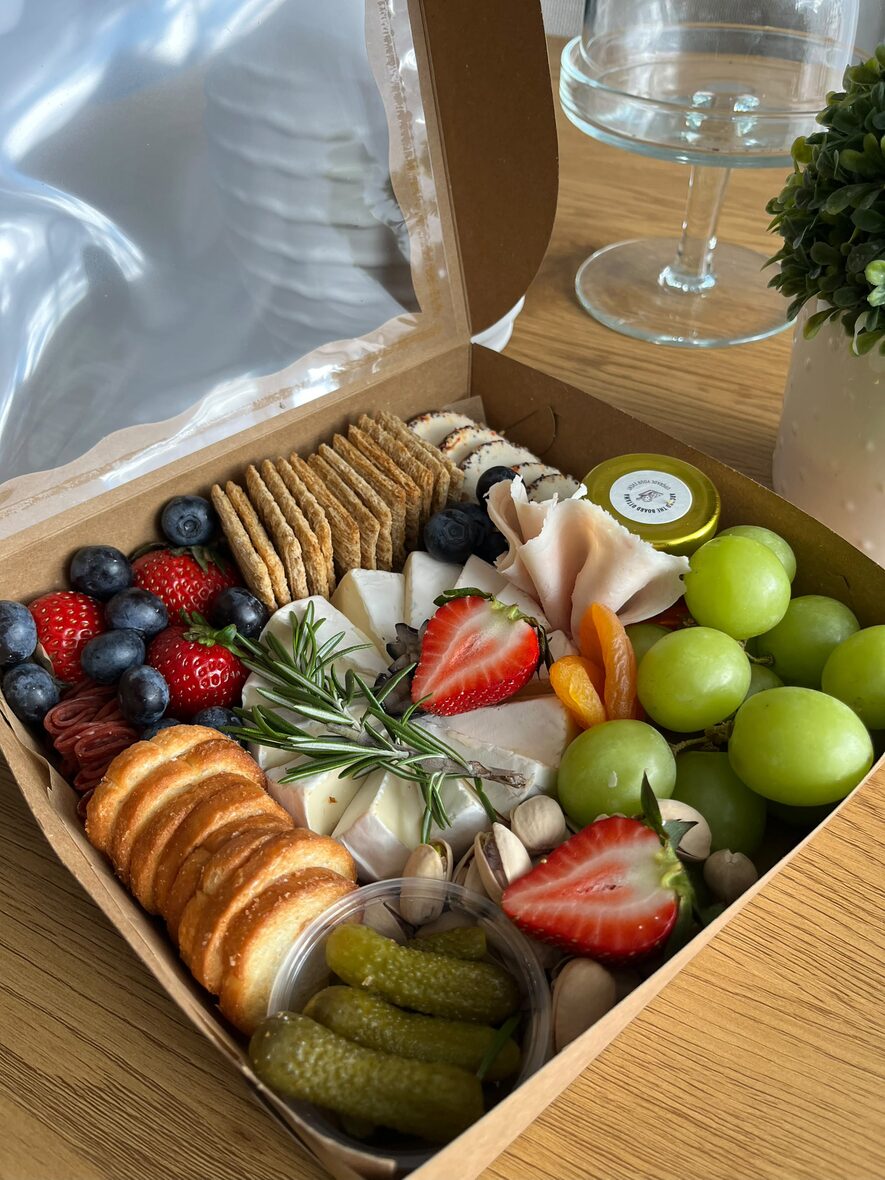 Medium Box — halal grazing box with artisan cheeses, cured meats, fresh fruit, nuts and crackers — Around the Board Ottawa